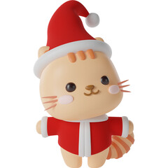 Cute cat Christmas 3d Illustration