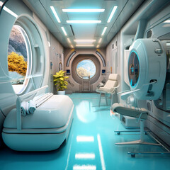 Futuristic interior design the year 2100