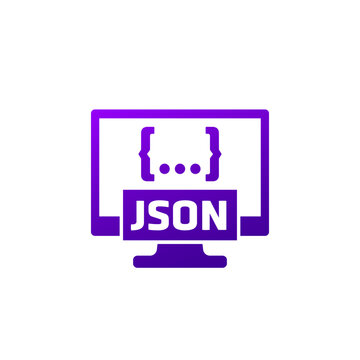JSON icon with a computer