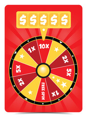 Red ang gold fortune spinning  wheel