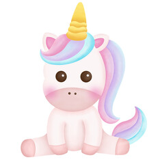 Obraz na płótnie Canvas Illustration of a cute unicorn. kawaii unicorn character collection