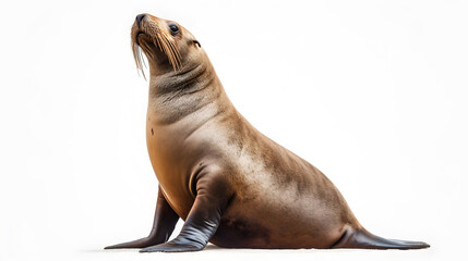 seal lion, full body, isolated on white background side view