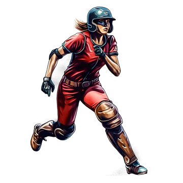 Embrace whimsy and color with a softball player