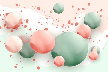 Happy design with few mint and pink blob. Generative AI.