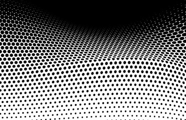 Black and white halftone texture flowing wave