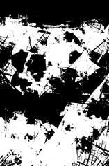 Grunge texture black and white vector. Vertical abstract background
