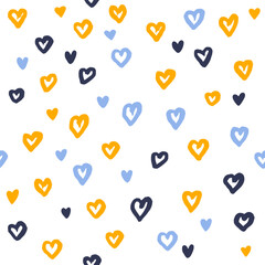 Hand drawing cute heart seamless pattern