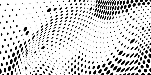 Halftone texture of black dots on a white background