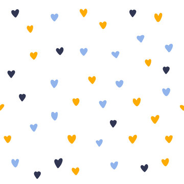Hand drawing heart seamless pattern