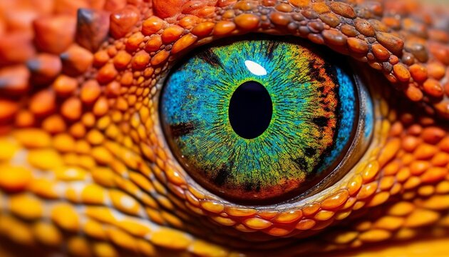 Generative AI, Generativ, KI, Cham&auml;leon Auge, Augen Tiere 