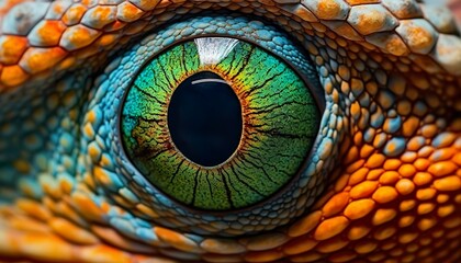 Generative AI, Generativ, KI, Chamäleon Auge, Augen Tiere 