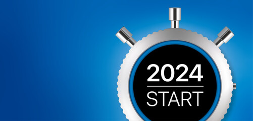 Stopwatch shows start into year 2024