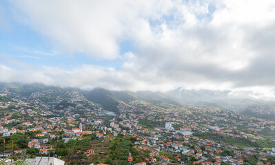 View from the mountain to the city of Funchal