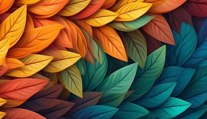 Fototapeta premium abstract leaf texture, nature background, Abstract colorful Leaf texture background banner panorama