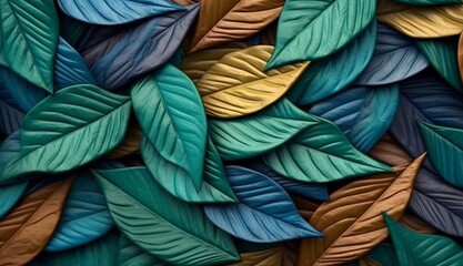 abstract leaf texture, nature background, Abstract colorful Leaf texture background banner panorama