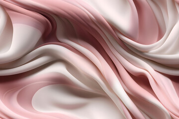 Fototapeta premium abstract fabric wave silk smooth pink colours background. generated ai