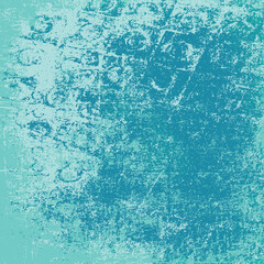 Grunge background turquoise. Abstract scratched texture. Vector graffiti