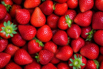 Strawberry. Fresh organic strawberries. Fruit background. Generative AI