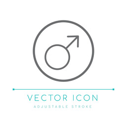 Male Gender Symbol Line Icon