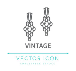 Vintage Jewelry Line Icon