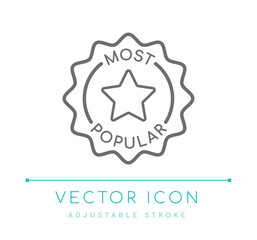 Most Popular Badge Line Icon