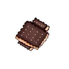 Cream cracker drawing on a white background, PNG images
