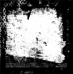 Grunge Black And White Urban Vector Texture Template. Dark Messy Dust Overlay Distress Background. Easy To Create Abstract Dotted, Scratched, Vintage Effect With Noise And Grain