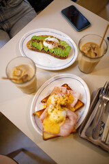 brunch in a modern cafe