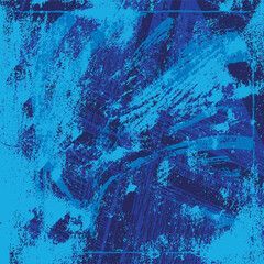 The grunge texture is blue. Abstract color background. Vector template of a scratched colored board