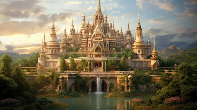 Castle in Thailand realistic, generative ai