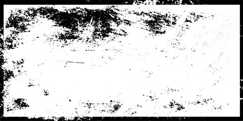 Grunge Black And White Urban Vector Texture Template. Dark Messy Dust Overlay Distress Background. Easy To Create Abstract Dotted, Scratched, Vintage Effect With Noise And Grain