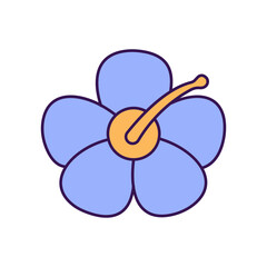 Tropical flower Outline with Colors Fill Vector Icon that can easily edit or modify

