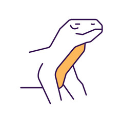 Lizard Outline with Colors Fill Vector Icon that can easily edit or modify

