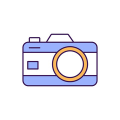 Photography Outline with Colors Fill Vector Icon that can easily edit or modify


