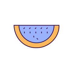 Juicy fruit Outline with Colors Fill Vector Icon that can easily edit or modify

