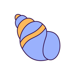 Conch shell Outline with Colors Fill Vector Icon that can easily edit or modify


