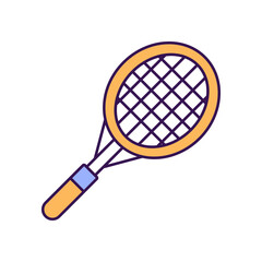 Racket Outline with Colors Fill Vector Icon that can easily edit or modify

