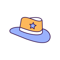 Floppy hat Outline with Colors Fill Vector Icon that can easily edit or modify


