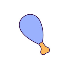 Chicken Outline with Colors Fill Vector Icon that can easily edit or modify

