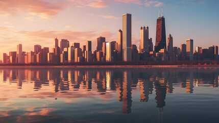 Let the captivating charm of chicago's skyline transport you
