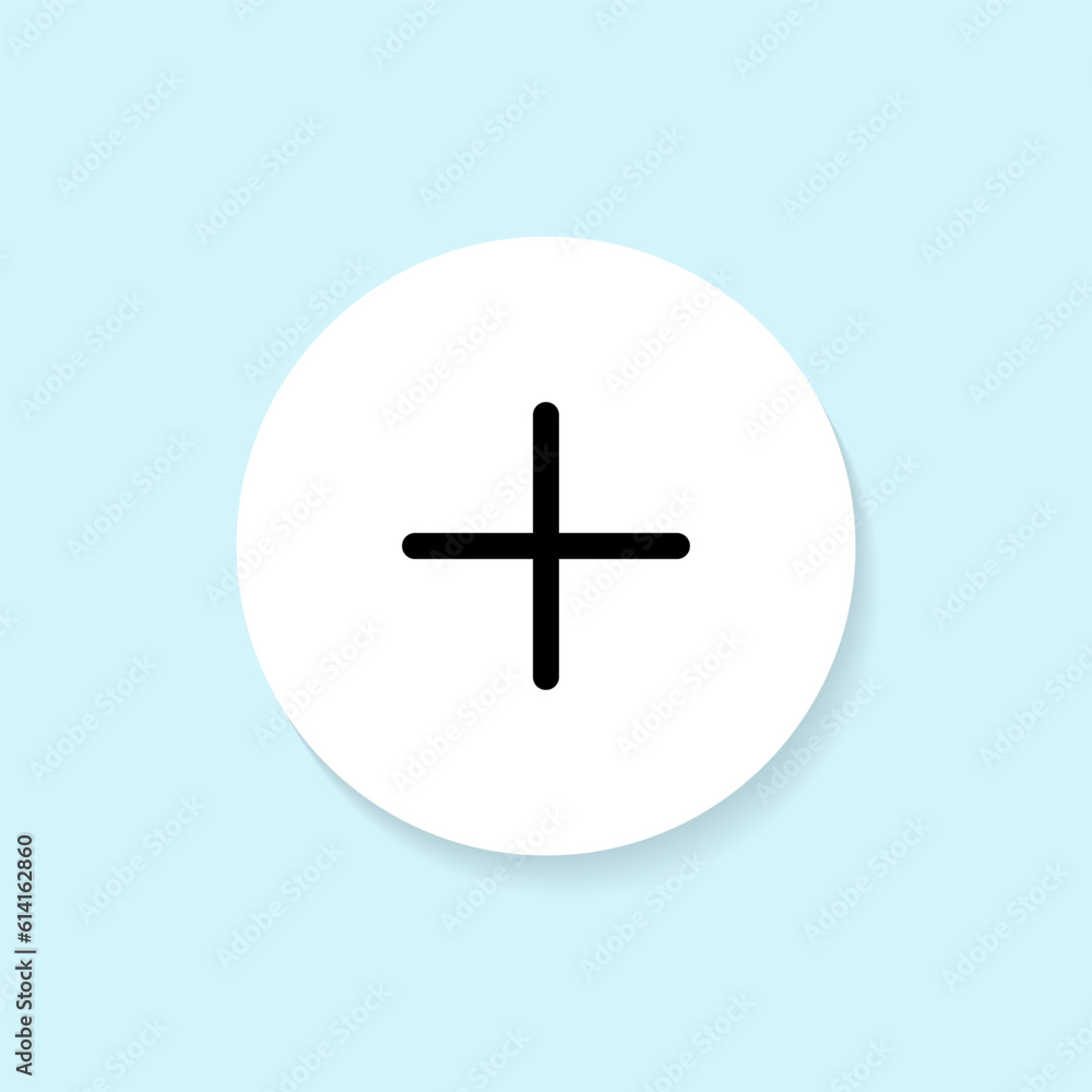 Poster add button icon vector. attach content symbol concept