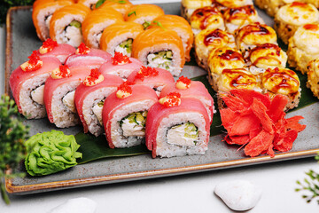 Warm roll and roll philadelphia and tuna rolls