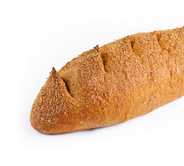 White loaf bread isolated on white