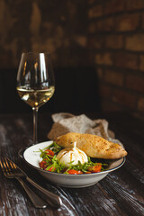 Italian food, menu, cozy kitchen in dark colors, food photography. Atmosphere of Italy.