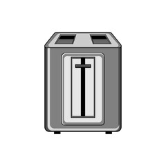 machine toaster bread cartoon. home toast, breakfast kitchen machine toaster bread sign. isolated symbol vector illustration