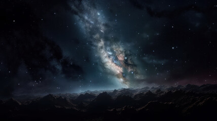 Naklejka na ściany i meble View from the planet to the Milky Way galaxy.