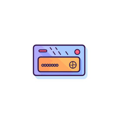 Credit Card on White Background. Illustration.