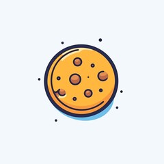 Simple Cookie Vector Illustration on White Background.