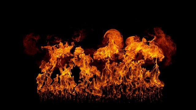 Super Slow Motion Shot of Flame Explosion Isolated on Black Background at 1000fps.