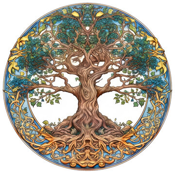 Tree Of Life Mandala Spiritual Mystical Symbol Sticker by Amusing DesignCo  - Fine Art America